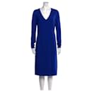 Vestido de crepe DvF Milena em crepe azul - Diane Von Furstenberg