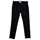 Calça corset jeans preta de algodão - Issey Miyake