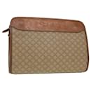 CELINE Macadam Canvas Clutch Bag PVC Leather Beige Auth 45077 - Céline