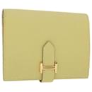 HERMES Bearn Compact Portefeuille Epsom Yellow Auth 45049A - Hermès