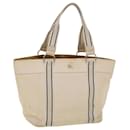 BURBERRY Tote Bag Canvas White Auth yb124 - Burberry