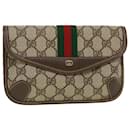 GUCCI GG Canvas Web Sherry Line Pouch PVC Leather Beige Red Green Auth yk7352 - Gucci