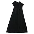 ***Yohji Yamamoto Robe longue en laine noire