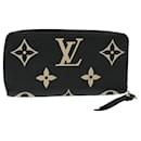 LOUIS VUITTON Monogram Empreinte Zippy Wallet Black Beige M80481 LV Auth 45062 - Louis Vuitton