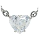 *Cartier [CARTIER] Heart Shape Diamond Necklace 18K White Gold Pendant Fine Jewelry Single Stone   HEART BRILLIANT DIAMOND NECKLACE AU750 [AB Rank] [Used]