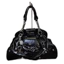 Gianni Versace Medusa-Tasche aus schwarzem Lackleder