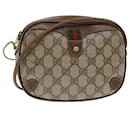 GUCCI GG Canvas Web Sherry Line Shoulder Bag PVC Leather Beige Red Auth 45604 - Gucci