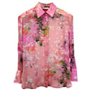 Blusa bicolor de seda con estampado floral de Givenchy