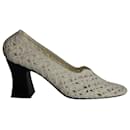 The Row Crocheted Pumps in Off-White Cotton - The row