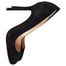 Christian Louboutin Dolly Veau Velours 100 Pumps in Black Suede 