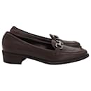 Salvatore Ferragamo Gancini Bit Loafers in Brown Leather