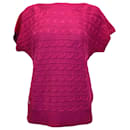Top Lauren Ralph Lauren lavorato a maglia in cotone rosa - Autre Marque