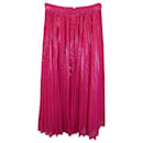MSGM Pleated Sequin Midi Skirt In Pink Polyester - Msgm