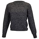 Suéter de malha Giorgio Armani em mistura de lã cinza escuro