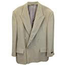 Fear of God California Double-Breasted Crepe Blazer in Beige Cotton