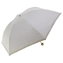 CELINE Macadam Canvas Folding Umbrella Nylon Beige Auth yk7407b - Céline