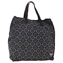 PRADA Hand Bag Nylon Leather Blue Brown Auth 45723 - Prada