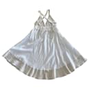 rückenfreies Kleid aus weißem Leinen und Greige T. 36 - 38 - Autre Marque
