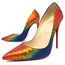SHOES CHRISTIAN LOUBOUTIN SO KATE LEATHER PYTHON RAINBOW 38 PUMP SHOES - Christian Louboutin