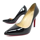 CHRISTIAN LOUBOUTIN PIGALLE SHOES 38 BLACK PATENT LEATHER PUMPS SHOES - Christian Louboutin