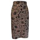 Marella by Max Mara Womens Black & Bronze Floral Pencil Skirt UK 12 US 8 EU 40