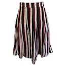 Marni Burgundy White Black Pleated Summer Skirt UK 10 US 6 EU 38