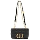 Caro Cannage Small Leather 2-Way Chain Bag Black - Dior