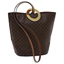 CELINE Macadam Canvas Hand Bag PVC Leather Brown Auth 46307 - Céline