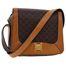 CELINE Macadam Canvas Shoulder Bag PVC Leather Brown Auth 46305 - Céline