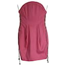 Dsquared2 Trägerloses Kleid mit Kettendetail aus rosa Ramie