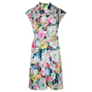Erdem Buttoned Summer Dress in Floral Print Silk