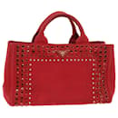 PRADA Bijoux Kanapa MM Hand Bag Canvas Red Auth 45828 - Prada