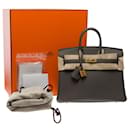 HERMES BIRKIN BAG 25 in Gray Leather - 101274 - Hermès
