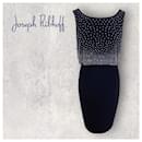 Joseph Ribkoff Abito e giacca da donna con sovrapposizione di perline argento blu scuro 12