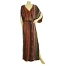 Milla Multicolore Imprimé Ethnique Maxi Kaftan Longue Robe d'été en viscose taille S/M - Autre Marque