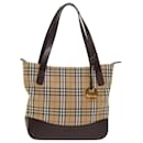 Burberrys Nova Bolsa Check Hand Bag Nylon Couro Bege Auth 46309 - Autre Marque