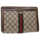 GUCCI GG Canvas Web Sherry Line Clutch Bag Beige Red 670142125 Auth th3776 - Gucci