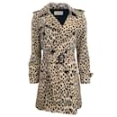 Celine Cotton Twill Leopard Print Short Trench Coat - Céline