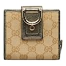 Gucci GG Canvas D-Ring Compact  Wallet Canvas Short Wallet 154205 in Good condition