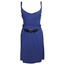 gucci, dark blue dress with wrapbelt. - Gucci