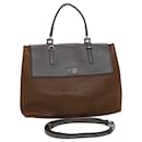 PRADA Hand Bag Leather 2way Brown Auth fm2539 - Prada