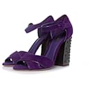 DOLCE & GABBANA, Purple suede studded heel sandals - Dolce & Gabbana