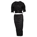 Rick Owens, Black leather skirt (I40/XS) and top (I42/S).