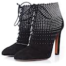 Alaia, Black suede laser-cut boots - Alaïa