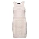 Magali Pascal, White perforated dress with a skin-colored slip dress in size S.