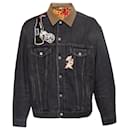 gucci, Grey denim jacket with banana patch - Gucci