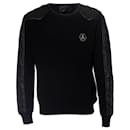 Philipp Plein, black knitted sweater with padded sleeves