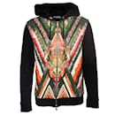 Balmain, Hooded zip up jacket with graphical print