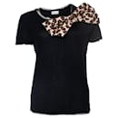Red valentino, Black tshirt with leopard bow - Red Valentino