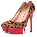 Charlotte Olympia, Leopard Print pony skin Polly pumps.